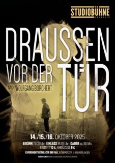 Zum Artikel "STUDIOBÜHNE zu Gast im EX: »Draußen vor der Tür« am 14./15./16. Oktober 2025, 19 Uhr"