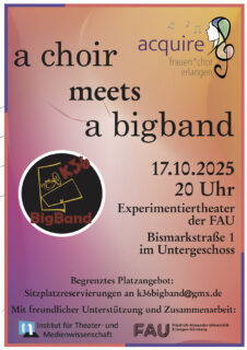 Zum Artikel "KONZERT: acquire – frauen*chor und die K36 Big Band zu Gast im EX am 17. Oktober 2025, 20 Uhr"